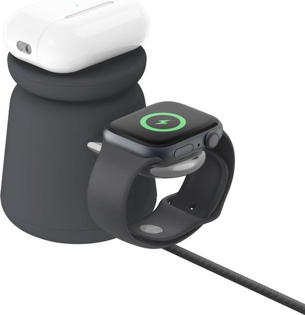 Індукційний зарядний пристрій Belkin BoostCharge Pro 2-in-1 Qi2 15 Вт Charcoal (WIZ027VFH36) - зображення 6