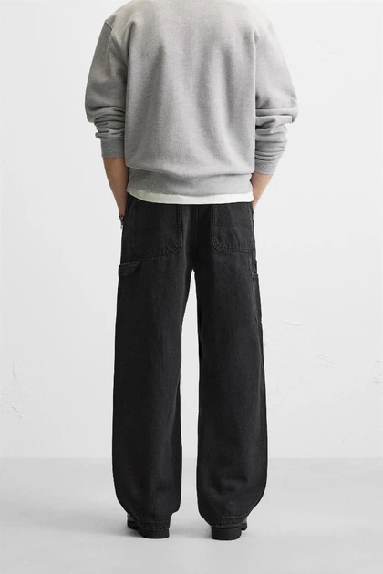 Джинси ZARA Relaxed Carpenter чорний 4806/404/800 34 – Брендовий