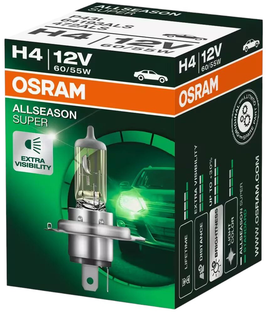 Żarówka samochodowa Osram Allseason Super 60/55 W H4 12 V (64193ALS) - obraz 2
