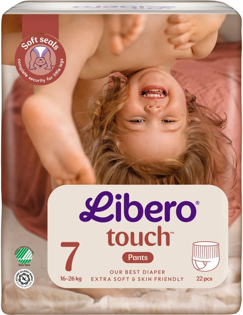 Подгузники-трусики Libero Touch Pants 16-26 кг Размер 7 22 шт (7322542265338) - изображение 2