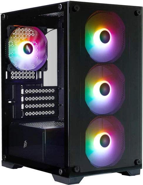 Корпус 1stPlayer X2-M-BK-4F7 Black з 4 ARGB вентиляторами - зображення 2