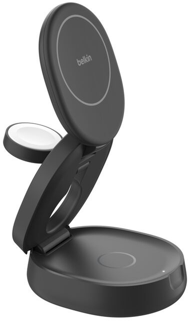 Індукційний зарядний пристрій Belkin BoostCharge 3-in-1 Magnetic Foldable Wireless Charger 15 Вт Black (WIZ034KQBK) - зображення 5