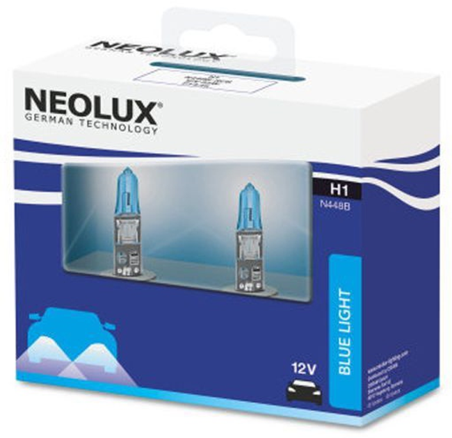 Zestaw żarówek samochodowych Neolux Blue Light N448B H1 55 W 12 V 2 szt (N448B-SCB) - obraz 2