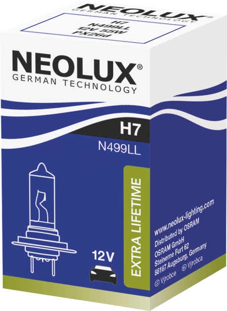 Zestaw żarówek samochodowych Neolux Extra Lifetime N499LL H7 55 W 12 V 2 szt (N499LL-SCB) - obraz 2