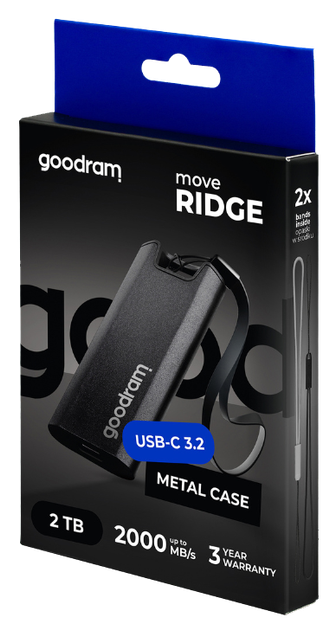 SSD Накопитель Move Ridge Black 2TB Type C (SSDR-GMRE-02T-K0) Goodram 000334915 - изображение 2