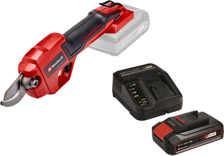 Секатор аккумуляторный Einhell X-Change GE-LS 18 Li Kit 2.5 Ач (3408300K) - Фото 1 Секатор аккумуляторный Einhell X-Change GE-LS 18 Li Kit 2.5 Ач (3408300K) - изображение 1