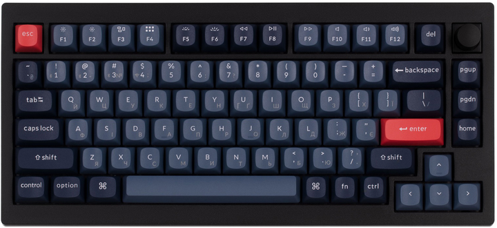 Klawiatura bezprzewodowa Keychron V1 Max Gateron Jupiter Banana QMK Ang./Ukr Wireless/Bluetooth/USB Black (V1MD4_KEYCHRON) - obraz 1