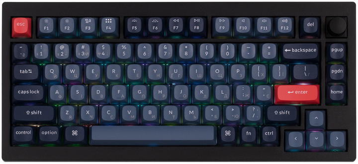 Klawiatura bezprzewodowa Keychron V1 Max Gateron Jupiter Banana QMK Ang./Ukr Wireless/Bluetooth/USB Black (V1MD4_KEYCHRON) - obraz 2