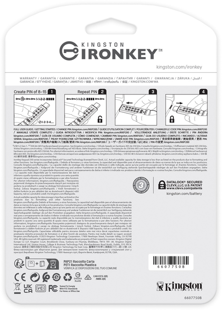 Флеш пам'ять USB Kingston IronKey Keypad 200 512GB USB Type-C Blue (IKKP200C/512GB) - зображення 12