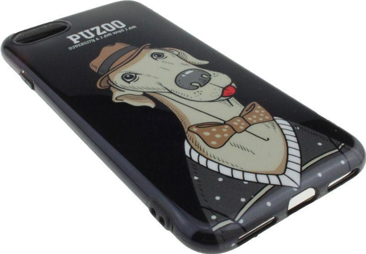 Etui PUZOO TPU Glossy Shiny Powder Art Dog do Apple iPhone 7/8 Black Bean (FSH57782) - obraz 3