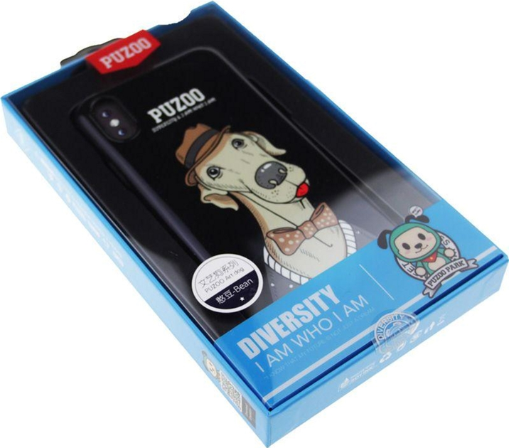 Etui PUZOO TPU Glossy Shiny Powder Art Dog do Apple iPhone X Black Bean (FSH57784) - obraz 2