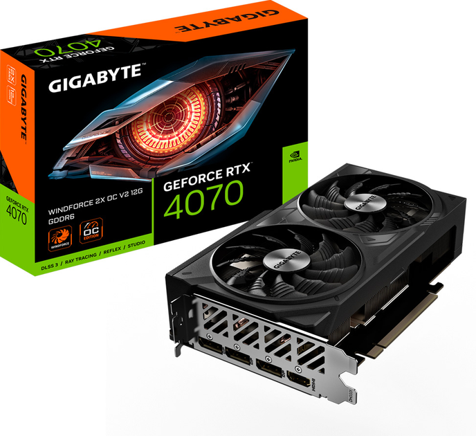 Karta graficzna Gigabyte PCI-Ex GeForce RTX 4070 WINDFORCE 2X OC V2 12 GB 12 GB GDDR6 (192 bity) (2490/20000) (HDMI, 3 x DisplayPort) (GV-N4070WF2OCV2-12GD) - obraz 7