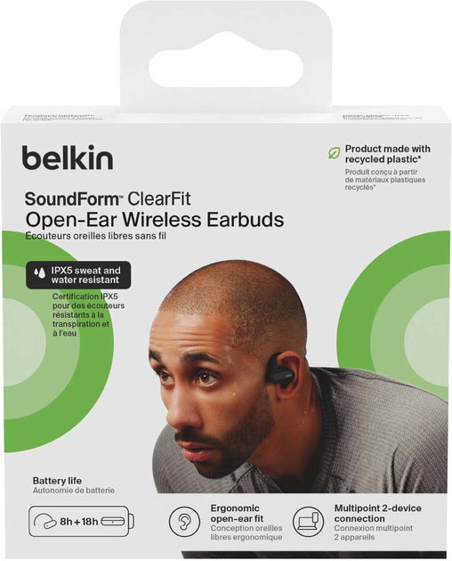 Навушники Belkin SoundForm ClearFit Open-Ear Black (AUC013ctBK) - зображення 7