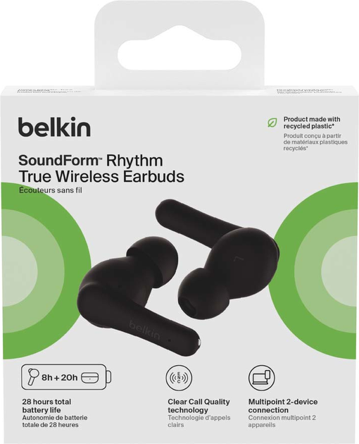 Навушники Belkin SoundForm Rhythm Black (AUC012btBK) - зображення 8