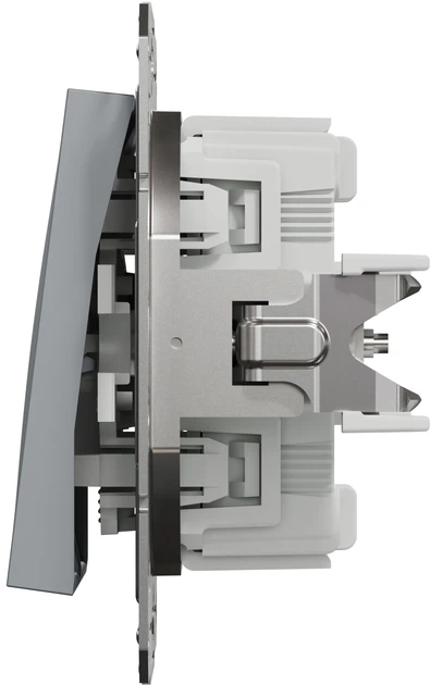 Перемикач 2-клавішний Schneider Electric Asfora самозажимний сталь EPH0600162 - Фото 3 Перемикач 2-клавішний Schneider Electric Asfora самозажимний сталь EPH0600162 - изображение 3