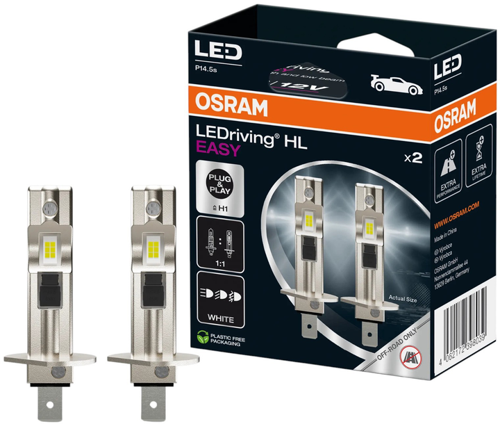 Набір автоламп Osram LEDriving HL Easy H1 9 Вт 12 В 2 шт (64150DWESY-2HB) - зображення 1
