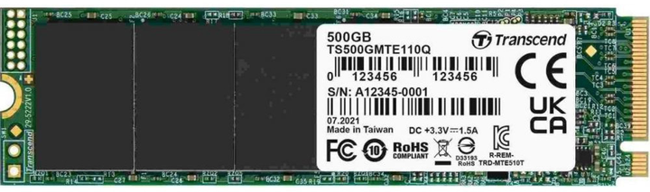 SSD диск Transcend 110Q 500GB NVMe M.2 2280 PCIe 3.0 x4 NAND QLC (TS500GMTE110Q) - зображення 1