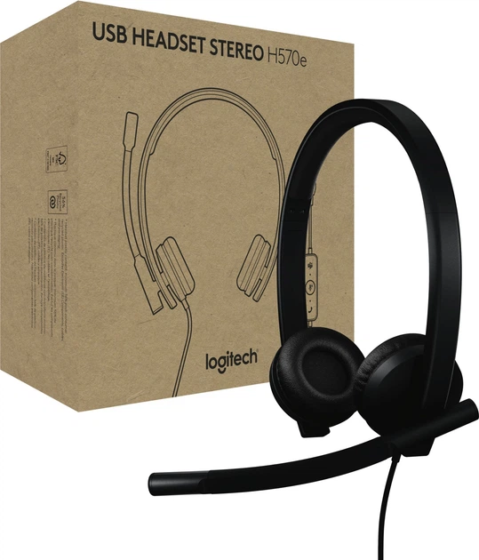 Навушники Logitech H570e Corded Stereo USB Headset (Teams version) - Black - EMEA28-935 - USB-A (981-001430) - зображення 1