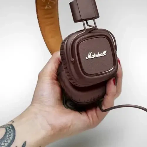 Marshall Major IV Brown & Black,Bluetooth —40 годин роботи, бездротова зарядка, мікрофон - зображення 7