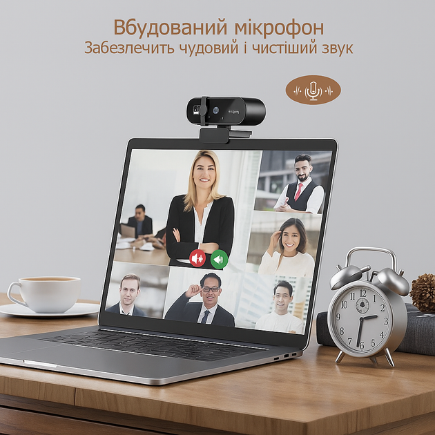 Веб камера с микрофоном и автофокусом 2K 2560×1440 для ноутбука и ПК FullHD камера - Фото 4 Веб камера с микрофоном и автофокусом 2K 2560×1440 для ноутбука и ПК FullHD камера - изображение 4