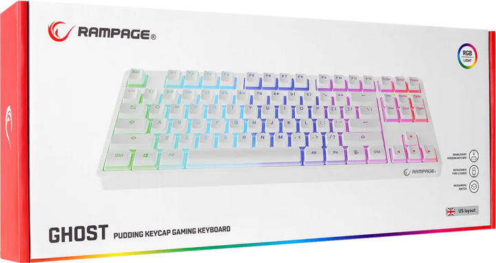 Klawiatura przewodowa Rampage KB-R136 GHOST White (8680096115011) - obraz 9