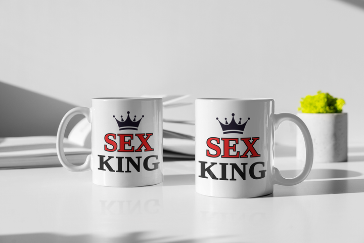 Чашка подарункова керамічна з принтом "Sex King" 330 мл, біла - зображення 2