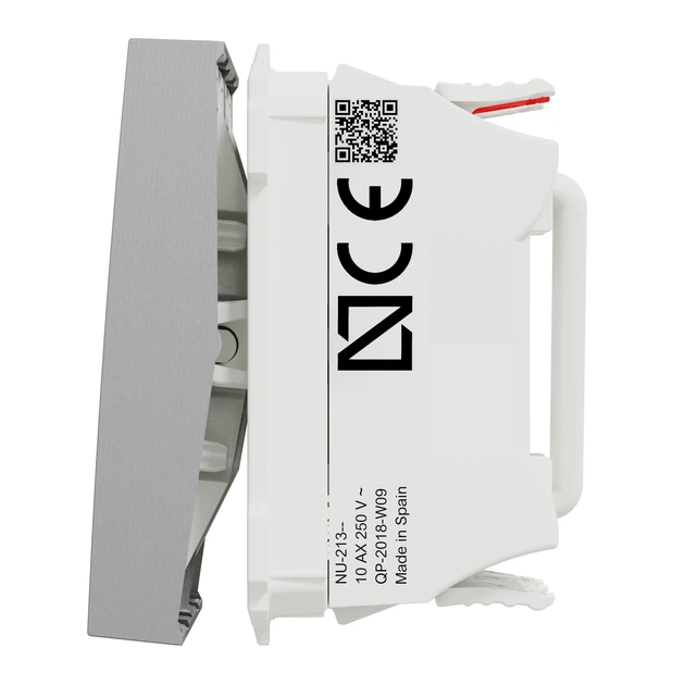 Переключатель двухклавишный Schneider Electric Unica New 2 модуля алюминий NU321330 - Фото 3 Переключатель двухклавишный Schneider Electric Unica New 2 модуля алюминий NU321330 - изображение 3