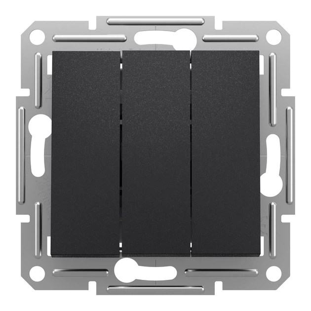Выключатель трёхклавишный Schneider Electric Asfora антрацит EPH2100171 - изображение 3