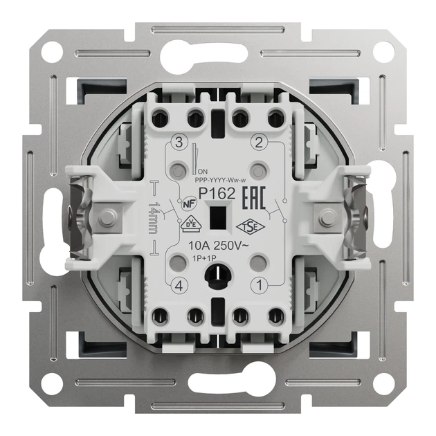 Кнопковий вимикач двоклавішний Schneider Electric Asfora сталь EPH1100162 - зображення 8