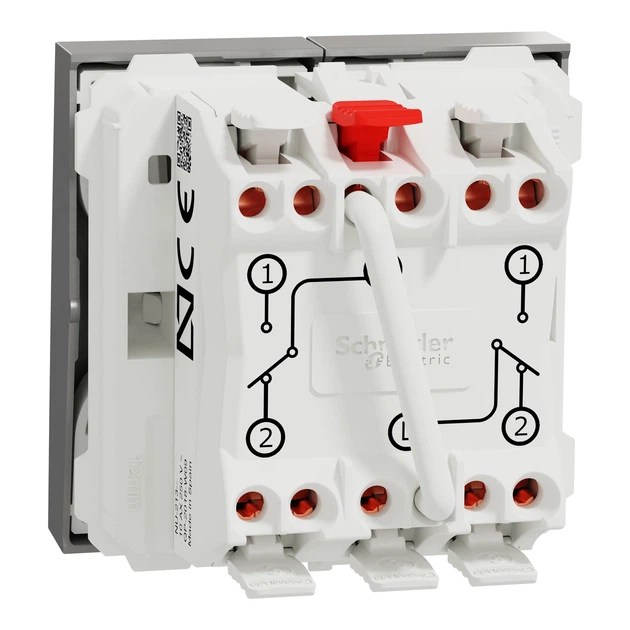 Переключатель двухклавишный Schneider Electric Unica New 2 модуля алюминий NU321330 - Фото 7 Переключатель двухклавишный Schneider Electric Unica New 2 модуля алюминий NU321330 - изображение 7