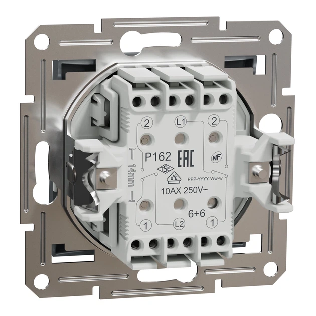 Переключатель двухклавишный Schneider Electric Asfora сталь EPH0600162 - Фото 3 Переключатель двухклавишный Schneider Electric Asfora сталь EPH0600162 - изображение 3