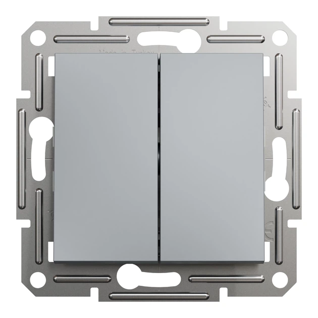 Переключатель двухклавишный Schneider Electric Asfora сталь EPH0600162 - Фото 6 Переключатель двухклавишный Schneider Electric Asfora сталь EPH0600162 - изображение 6
