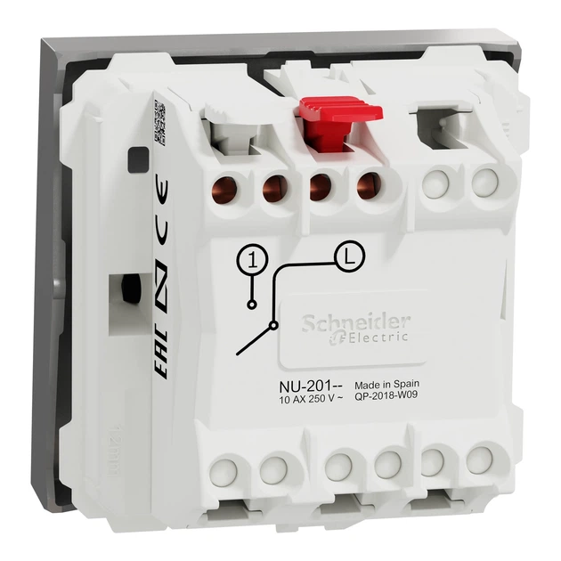 Выключатель одноклавишный Schneider Electric Unica New 2 модуля алюминий NU320130 - изображение 6