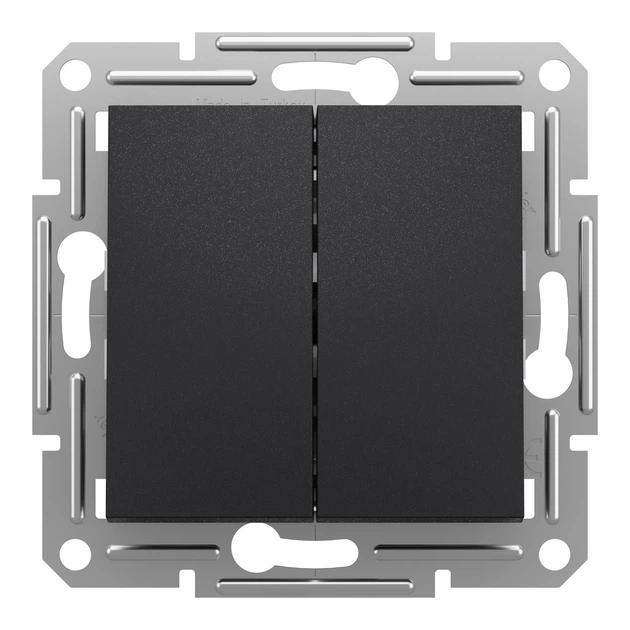 Переключатель двухклавишный Schneider Electric Asfora антрацит EPH0600171 - изображение 7