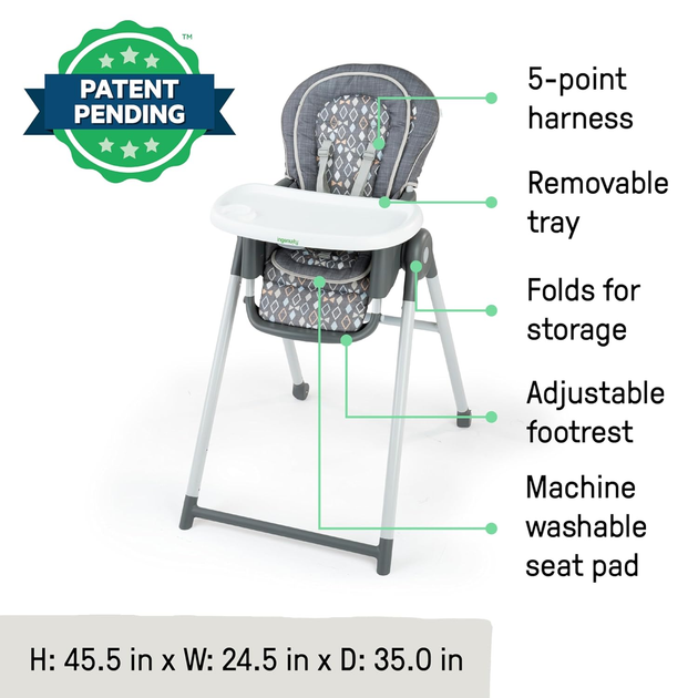 Krzesełko do karmienia Ingenuity Deluxe 7 w 1  Proper Positioner Parker (0074451167926) - obraz 2