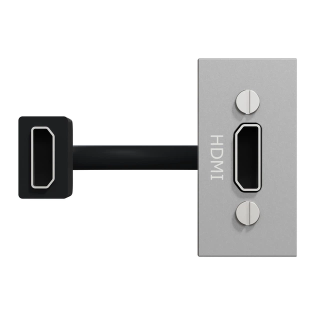 Розетка HDMI Schneider Electric Unica New 1 модуль алюминий NU343030 - Фото 3 Розетка HDMI Schneider Electric Unica New 1 модуль алюминий NU343030 - изображение 3
