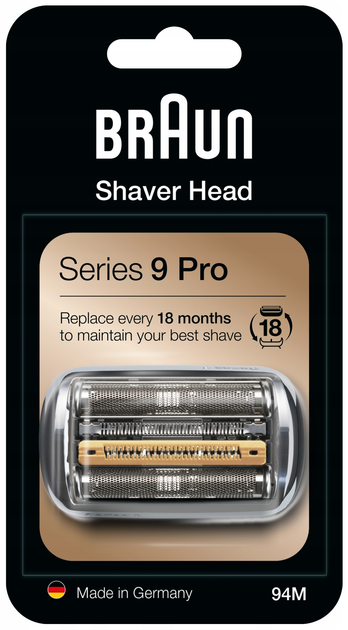 Блок+сітка Braun Series 9 Pro 94M Сріблястий - зображення 1