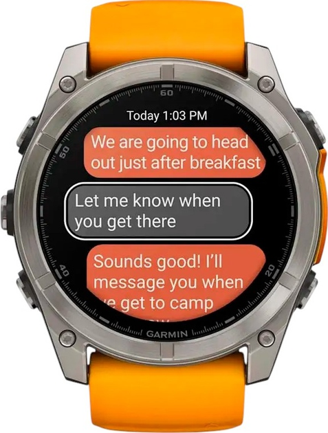 Smartwatch Garmin fenix 8 51mm AMOLED Sapphire Titanium with Spark Orange and Graphite Silicone Band (010-02905-11) - obraz 8