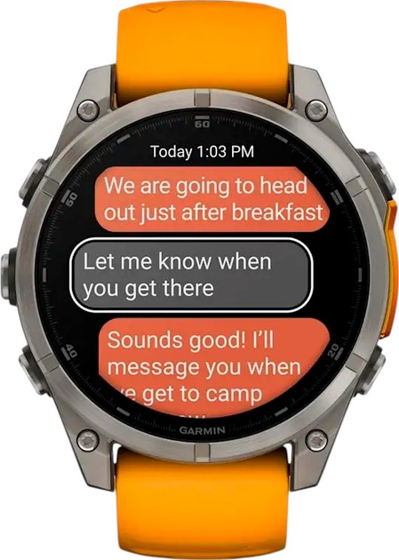Smartwatch Garmin fenix 8 47mm AMOLED Sapphire Titanium with a spark Orange and Graphite Silicone Band (010-02904-11) - obraz 7