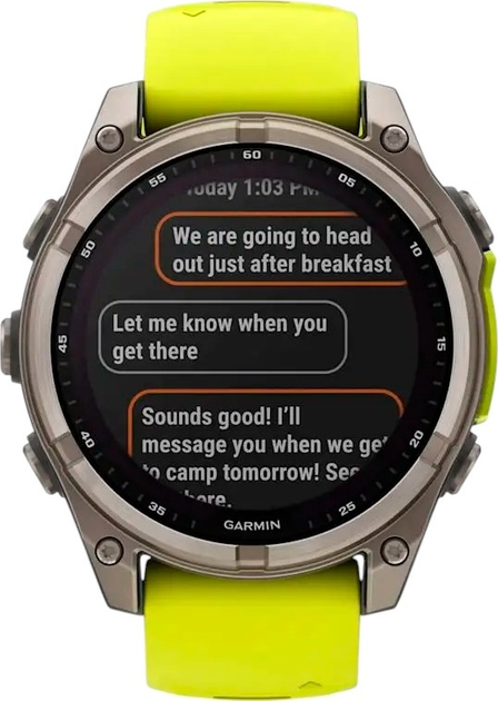 Smartwatch Garmin fenix 8 47mm Solar Sapphire Titanium with Amp Yellow and Graphite Silicone Band (010-02906-21) - obraz 6
