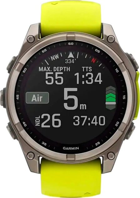 Smartwatch Garmin fenix 8 47mm Solar Sapphire Titanium with Amp Yellow and Graphite Silicone Band (010-02906-21) - obraz 9