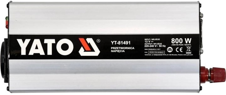 Przetwornica napięcia YATO 12/230V 800W (YT-81491) - obraz 2