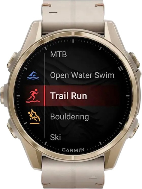 Smartwatch Garmin fenix 8 43mm AMOLED Sapphire Soft Gold with Limestone Leather Band (010-02903-40) - obraz 4