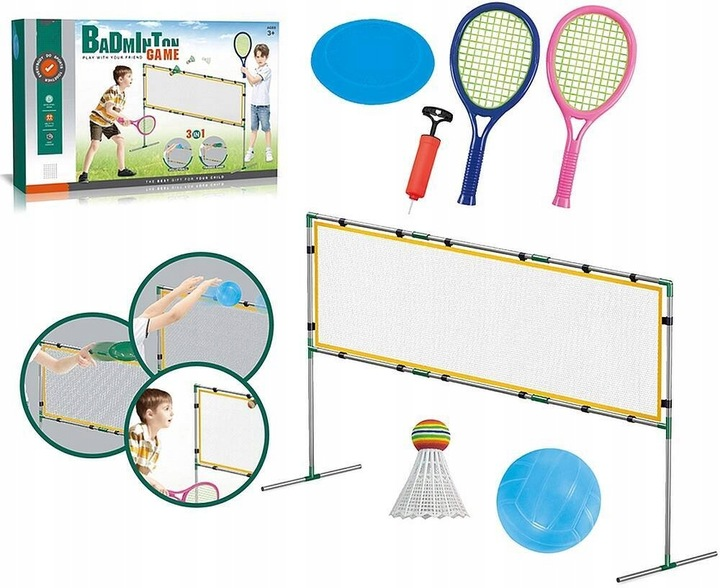 Zestaw do gry w badmintona Artyk 3 w 1 z siatka (5901811136436) (955555910311685) - Outlet - obraz 2