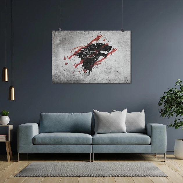 Постер Игра Престолов, Лого Старков, Лютоволк, GoT, Game of Thrones, A3 28×42 см (id0116) - изображение 4