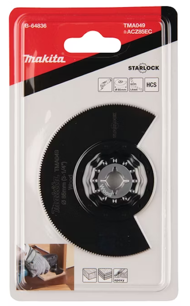 Brzeszczot Makita segmentowy 85 mm HCS do drewna MULTITOOL (88381536332) - obraz 2