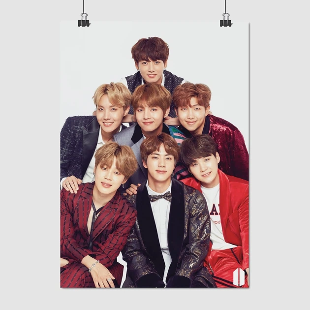 Постер БТС, групове фото всіх учасників, Bangtan Boys, BTS, кейпоп
