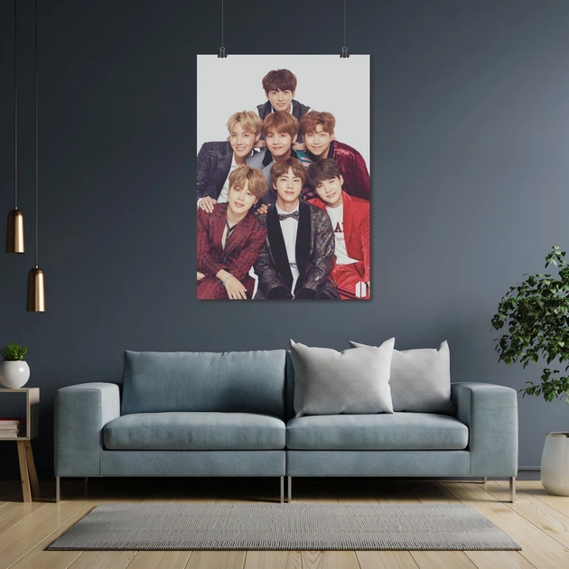 Постер БТС, групове фото всіх учасників, Bangtan Boys, BTS, кейпоп