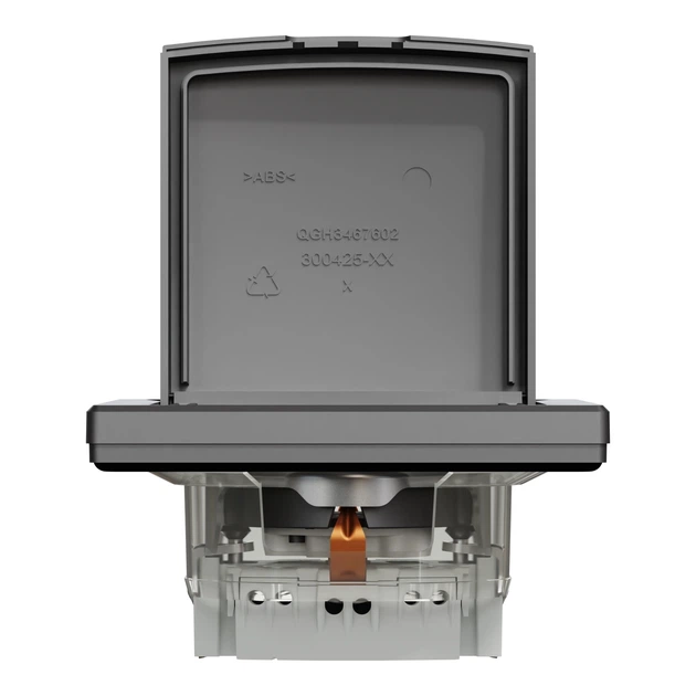 Розетка Schneider Electric Asfora з кришкою з заземленням з захисними шторками IP44 антрацит EPH3100371 - зображення 6