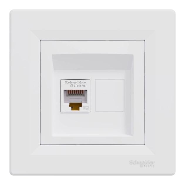 Компьютерная розетка Schneider Electric Asfora RJ45 кат. 5Е UTP белая EPH4300121 - Фото 3 Компьютерная розетка Schneider Electric Asfora RJ45 кат. 5Е UTP белая EPH4300121 - изображение 3